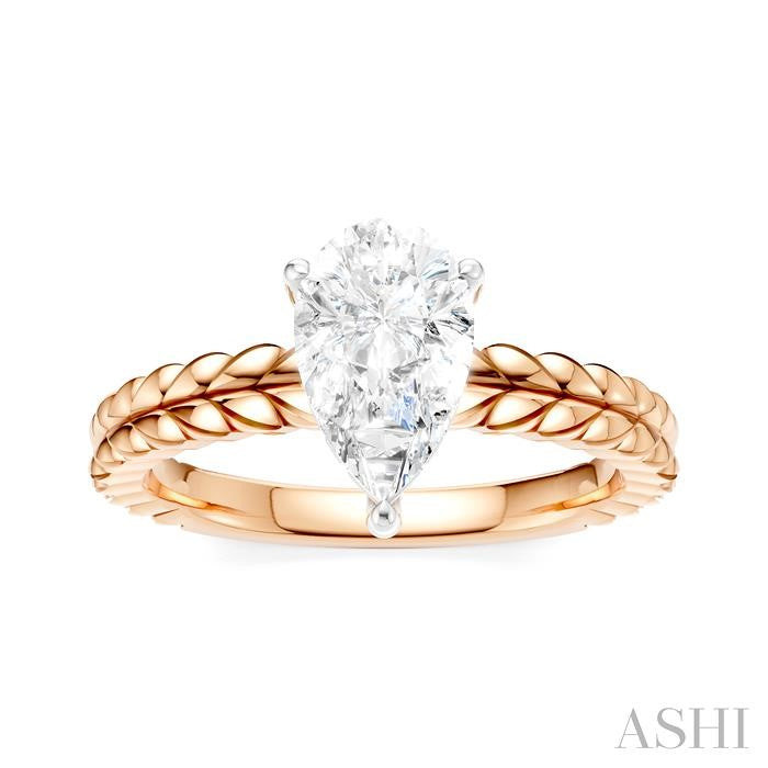 ASHI Pear Shape Semi-Mount Diamond Engagement Ring 194B9PPFHPW-SM-PR1