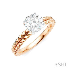 ASHI Round Shape Semi-Mount Diamond Engagement Ring 194B9PPFHPW-SM-RD1