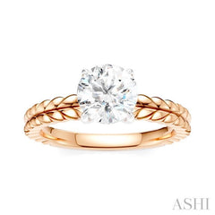 ASHI Round Shape Semi-Mount Diamond Engagement Ring 194B9PPFHPW-SM-RD1