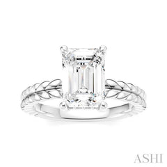 ASHI Emerald Shape Semi-Mount Diamond Engagement Ring 194B9PPFHWG-SM-EM2