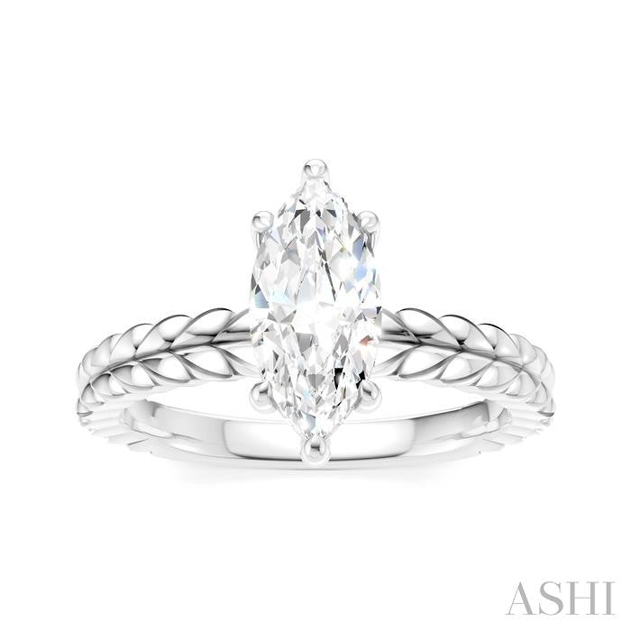 ASHI Marquise Shape Semi-Mount Diamond Engagement Ring 194B9PPFHWG-SM-MQ1