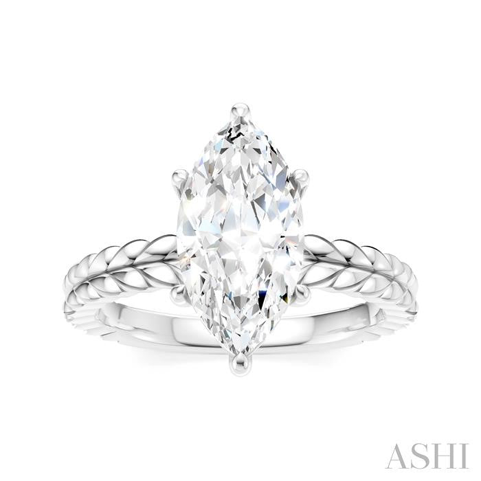 ASHI Marquise Shape Semi-Mount Diamond Engagement Ring 194B9PPFHWG-SM-MQ2