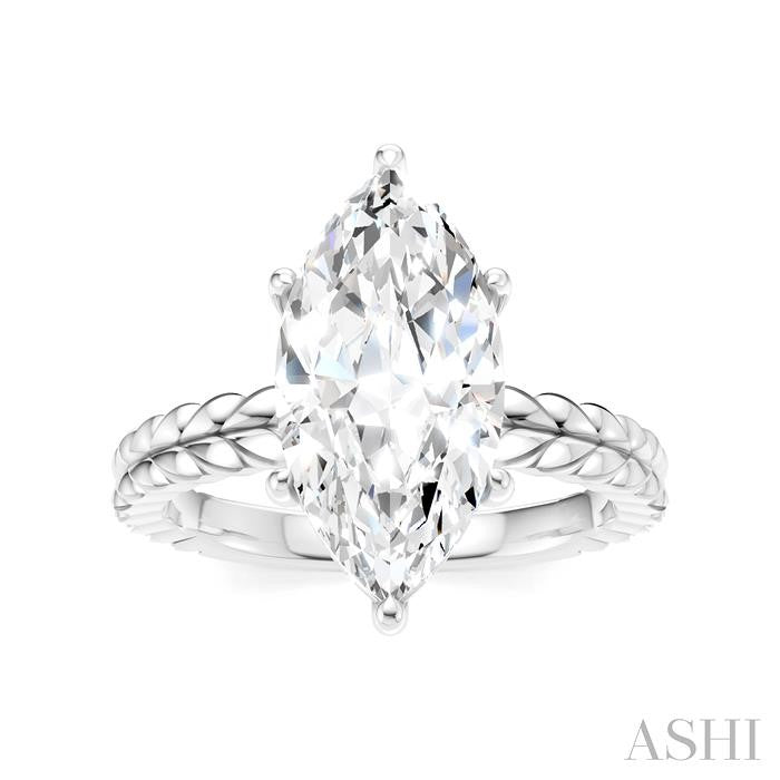 ASHI Marquise Shape Semi-Mount Diamond Engagement Ring 194B9PPFHWG-SM-MQ3
