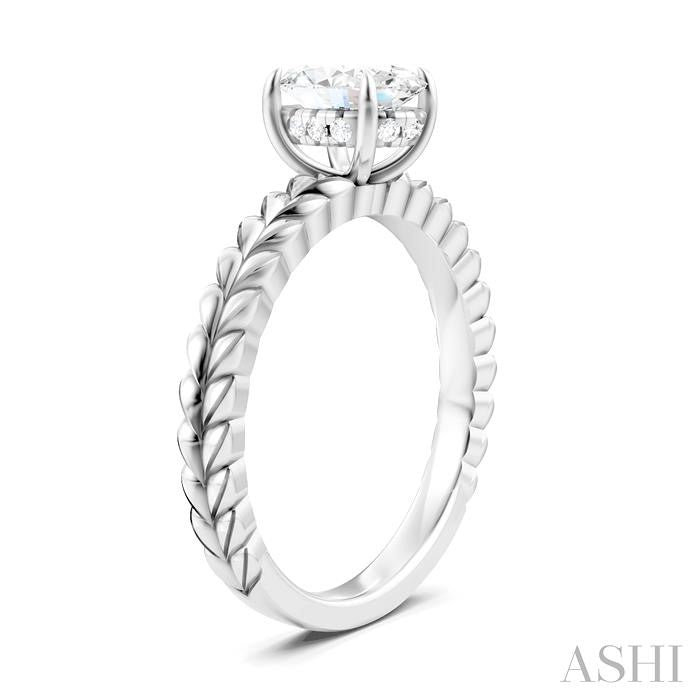ASHI Oval Shape Semi-Mount Diamond Engagement Ring 194B9PPFHWG-SM-OV1