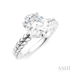 ASHI Oval Shape Semi-Mount Diamond Engagement Ring 194B9PPFHWG-SM-OV2