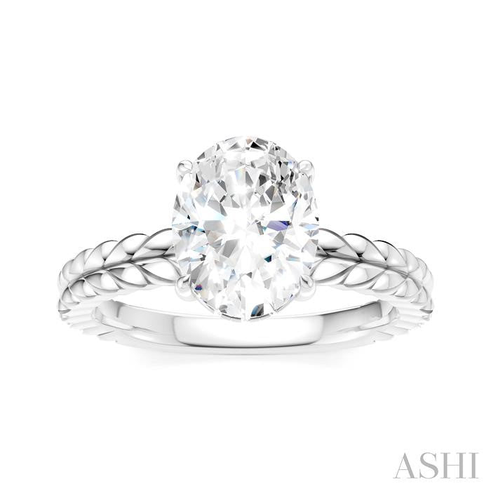 ASHI Oval Shape Semi-Mount Diamond Engagement Ring 194B9PPFHWG-SM-OV2