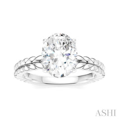 ASHI Oval Shape Semi-Mount Diamond Engagement Ring 194B9PPFHWG-SM-OV2