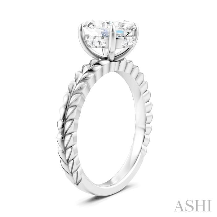 ASHI Oval Shape Semi-Mount Diamond Engagement Ring 194B9PPFHWG-SM-OV2