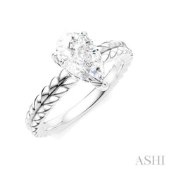 ASHI Pear Shape Semi-Mount Diamond Engagement Ring 194B9PPFHWG-SM-PR1