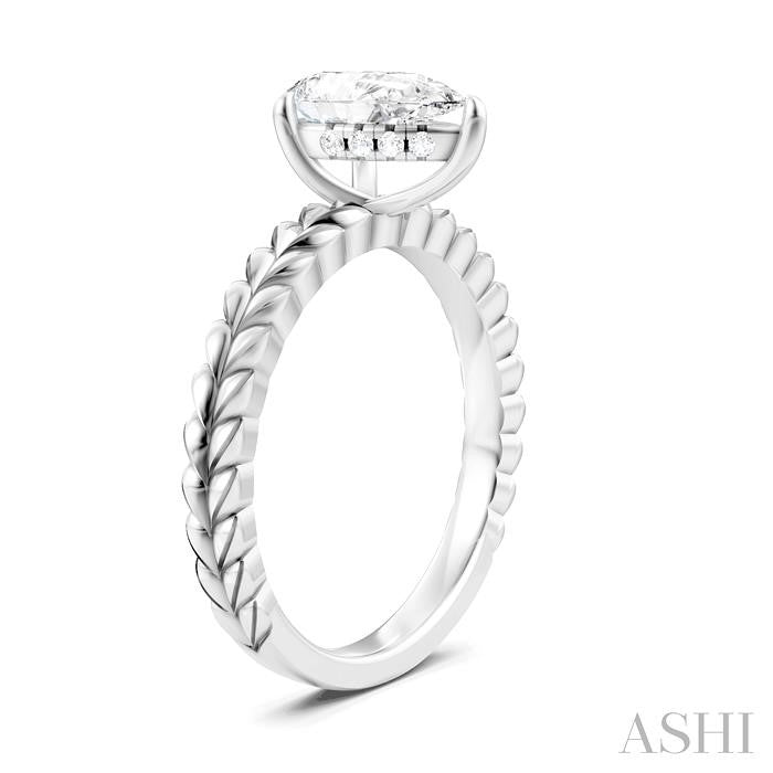 ASHI Pear Shape Semi-Mount Diamond Engagement Ring 194B9PPFHWG-SM-PR1