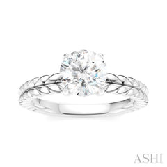 ASHI Round Shape Semi-Mount Diamond Engagement Ring 194B9PPFHWG-SM-RD1