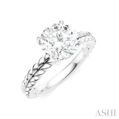 ASHI Round Shape Semi-Mount Diamond Engagement Ring 194B9PPFHWG-SM-RD2