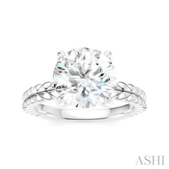 ASHI Round Shape Semi-Mount Diamond Engagement Ring 194B9PPFHWG-SM-RD3