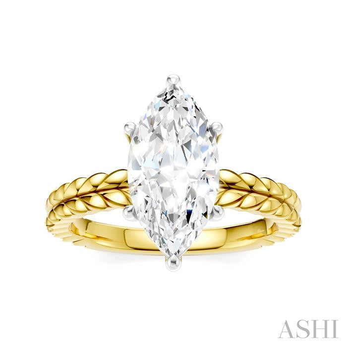 ASHI Marquise Shape Semi-Mount Diamond Engagement Ring 194B9PPFHYW-SM-MQ2