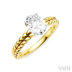 ASHI Oval Shape Semi-Mount Diamond Engagement Ring 194B9PPFHYW-SM-OV1