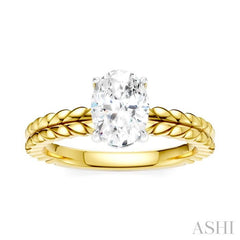 ASHI Oval Shape Semi-Mount Diamond Engagement Ring 194B9PPFHYW-SM-OV1