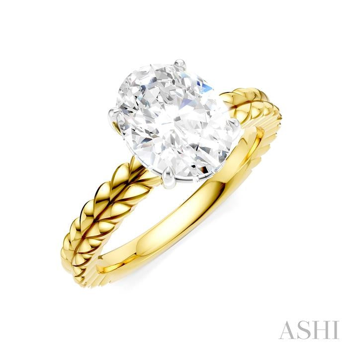 ASHI Oval Shape Semi-Mount Diamond Engagement Ring 194B9PPFHYW-SM-OV2