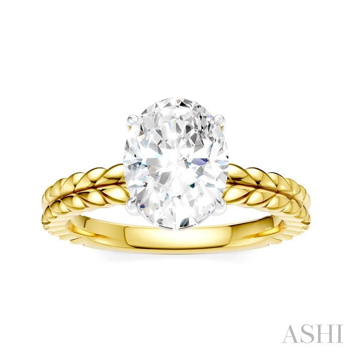 ASHI Oval Shape Semi-Mount Diamond Engagement Ring 194B9PPFHYW-SM-OV2