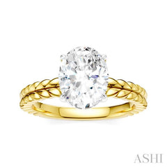ASHI Oval Shape Semi-Mount Diamond Engagement Ring 194B9PPFHYW-SM-OV2