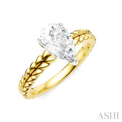 ASHI Pear Shape Semi-Mount Diamond Engagement Ring 194B9PPFHYW-SM-PR1
