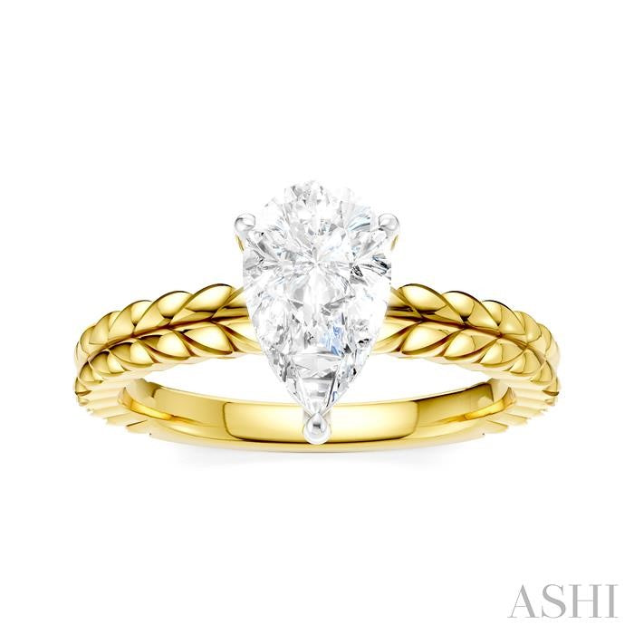 ASHI Pear Shape Semi-Mount Diamond Engagement Ring 194B9PPFHYW-SM-PR1