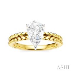ASHI Pear Shape Semi-Mount Diamond Engagement Ring 194B9PPFHYW-SM-PR1