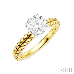 ASHI Round Shape Semi-Mount Diamond Engagement Ring 194B9PPFHYW-SM-RD1