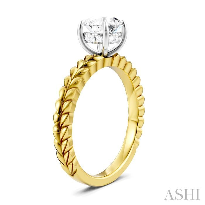 ASHI Round Shape Semi-Mount Diamond Engagement Ring 194B9PPFHYW-SM-RD1