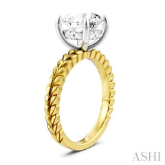 ASHI Round Shape Semi-Mount Diamond Engagement Ring 194B9PPFHYW-SM-RD3