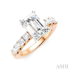 ASHI Emerald Shape Semi-Mount Diamond Engagement Ring 195A2PPFHPW-SM-EM2