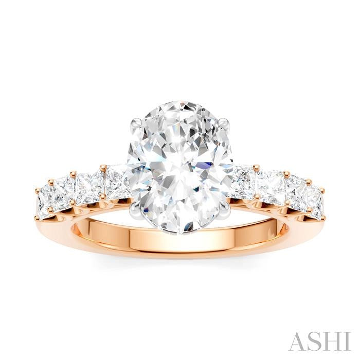 ASHI Oval Shape Semi-Mount Diamond Engagement Ring 195A2PPFHPW-SM-OV2