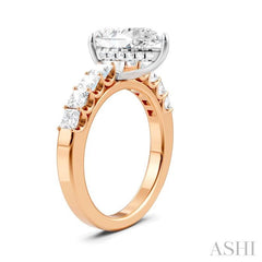 ASHI Pear Shape Semi-Mount Diamond Engagement Ring 195A2PPFHPW-SM-PR2