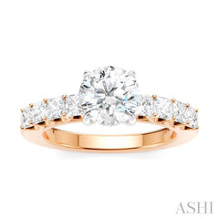 ASHI Round Shape Semi-Mount Diamond Engagement Ring 195A2PPFHPW-SM-RD1