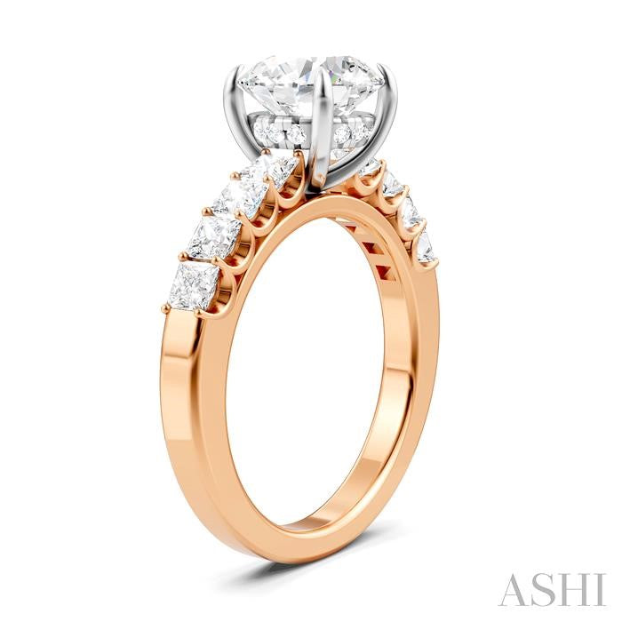 ASHI Round Shape Semi-Mount Diamond Engagement Ring 195A2PPFHPW-SM-RD2