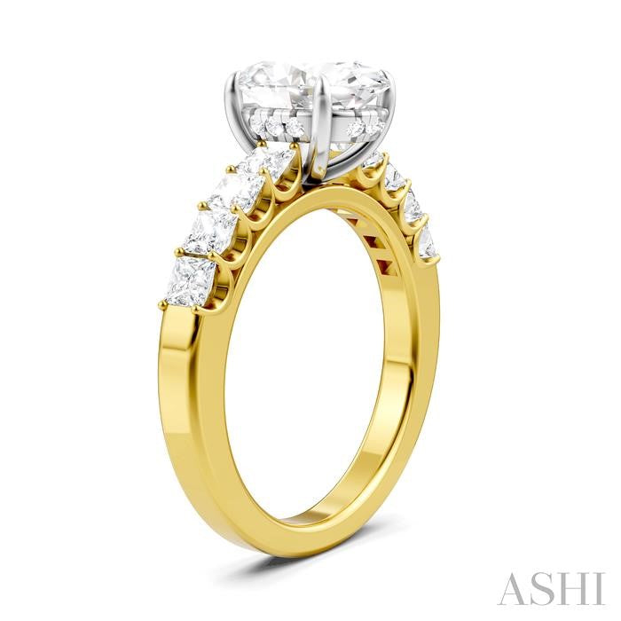 ASHI Oval Shape Semi-Mount Diamond Engagement Ring 195A2PPFHYW-SM-OV2