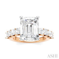 ASHI Emerald Shape Semi-Mount Diamond Engagement Ring 195ACPPFHPW-SM-EM3