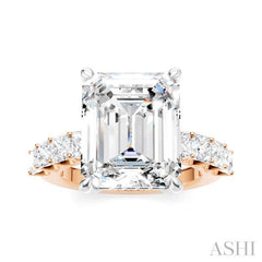 ASHI Emerald Shape Semi-Mount Diamond Engagement Ring 195ACPPFHPW-SM-EM5