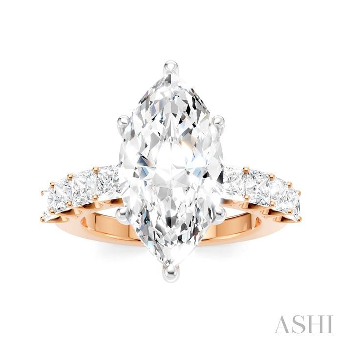 ASHI Marquise Shape Semi-Mount Diamond Engagement Ring 195ACPPFHPW-SM-MQ4