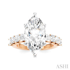 ASHI Marquise Shape Semi-Mount Diamond Engagement Ring 195ACPPFHPW-SM-MQ4