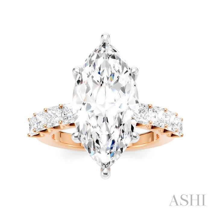 ASHI Marquise Shape Semi-Mount Diamond Engagement Ring 195ACPPFHPW-SM-MQ5