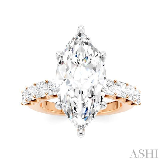 ASHI Marquise Shape Semi-Mount Diamond Engagement Ring 195ACPPFHPW-SM-MQ5