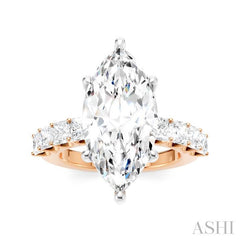 ASHI Marquise Shape Semi-Mount Diamond Engagement Ring 195ACPPFHPW-SM-MQ5