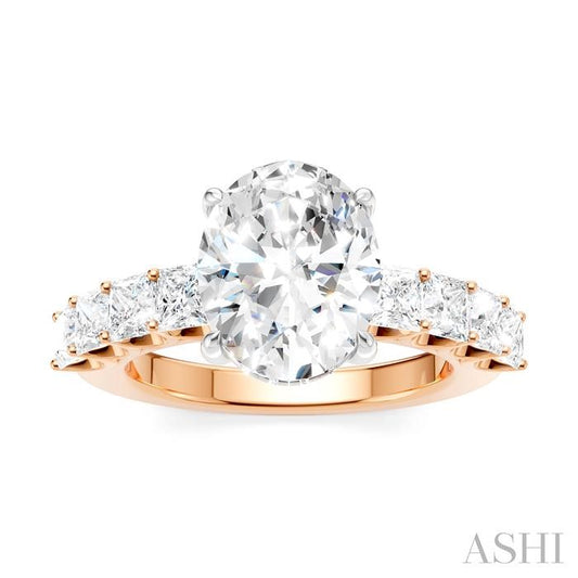 ASHI Oval Shape Semi-Mount Diamond Engagement Ring 195ACPPFHPW-SM-OV3