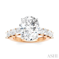 ASHI Oval Shape Semi-Mount Diamond Engagement Ring 195ACPPFHPW-SM-OV4