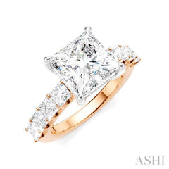 ASHI Princess Shape Semi-Mount Diamond Engagement Ring 195ACPPFHPW-SM-PN3