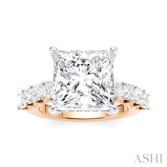 ASHI Princess Shape Semi-Mount Diamond Engagement Ring 195ACPPFHPW-SM-PN5