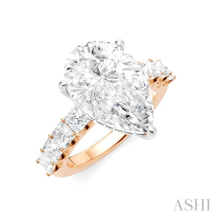 ASHI Pear Shape Semi-Mount Diamond Engagement Ring 195ACPPFHPW-SM-PR5