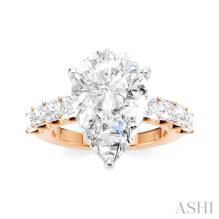 ASHI Pear Shape Semi-Mount Diamond Engagement Ring 195ACPPFHPW-SM-PR5