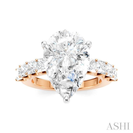ASHI Pear Shape Semi-Mount Diamond Engagement Ring 195ACPPFHPW-SM-PR5