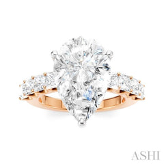 ASHI Pear Shape Semi-Mount Diamond Engagement Ring 195ACPPFHPW-SM-PR5